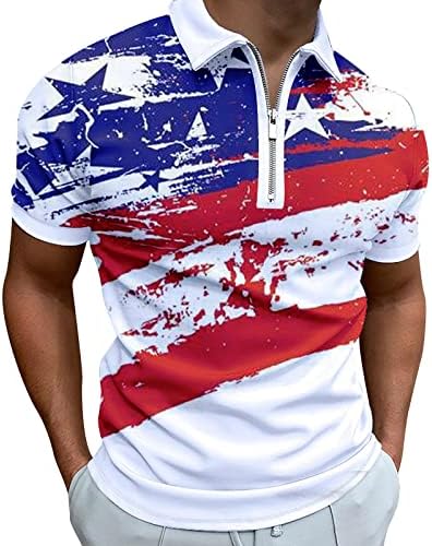 Bmısegm yaz erkek gömlek erkek Amerikan Bayrağı vatansever gömlek erkekler için 4 Temmuz kas Turn Down yaka ışık gömlek