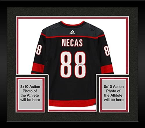 Çerçeveli Martin Necas Carolina Hurricanes İmzalı Siyah Adidas Otantik Forma-İmzalı NHL Formaları