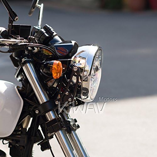 KıWAV Sırıus 7 LED Far Motosiklet Far Yüksek Düşük ışın Krom Konut Pozisyon Lambası x 1PCE