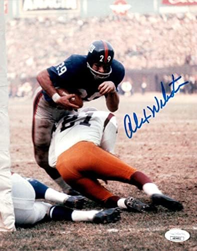 Alex Webster İmzalı İmzalı 8X10 Fotoğraf Giants Renkli Aksiyon JSA AB54812 - İmzalı NFL Fotoğrafları