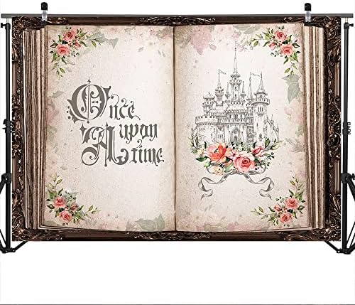 Mocsıcka Bir Zamanlar Zemin Çiçek Peri Masalı Kitaplar Prenses Parti Süslemeleri 7x5ft Düğün Gelin Duş Kale Arka Plan