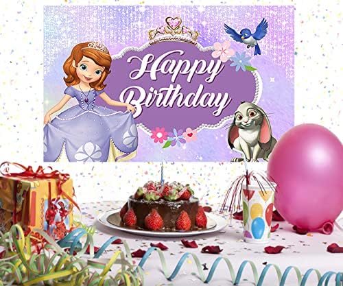 Mor Prenses Zemin Doğum Günü Partisi Malzemeleri için 5x3ft Prenses Sofya Fotoğraf Arka Plan Sofya Tema Bebek Duş