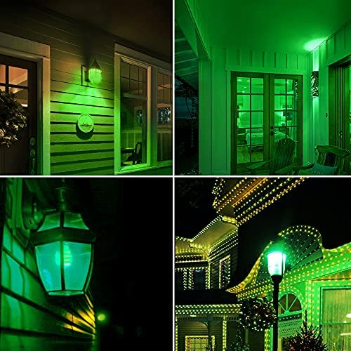 Yeşil LED Ampul, A19 Renkli Ampuller 60W Eşdeğer, E26 Taban, Sundurma için Yeşil LED ışıklar, Parti Dekorasyonu, Tatil,