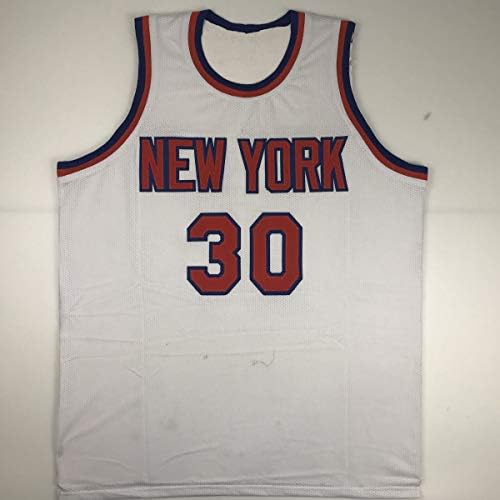 İmzalı / İmzalı Bernard King New York Beyaz Basketbol Forması Beckett BAS COA