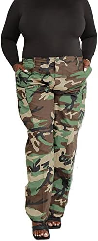 Famnbro kamuflajlı kargo Pantolon Kadınlar için, Ordu Yorgunluk Kamuflaj Slim Fit Jogger Sweatpants