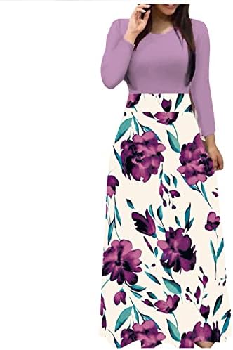 JJHAEVDY kadın elbiseleri 2022 Tatil Parti Ekleme Maxi Elbiseler Çiçek Colorblock askı elbise Maxi günlük Elbiseler