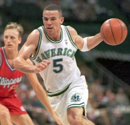 Jason Kidd oyun kullanılan Mavericks 1994 çaylak basketbol forması sz 46 + 3 CBM COA-NBA İmzalı Oyun Kullanılan Formalar