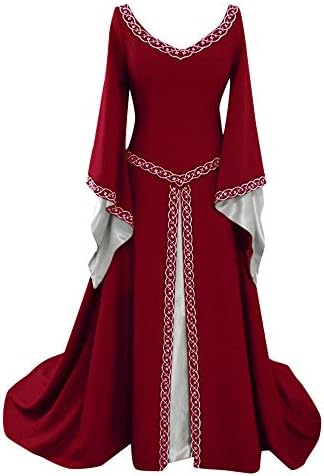 peqiut Rönesans Elbise Kadın Artı Boyutu ile Korse, Rönesans Ortaçağ Köylü Elbise Up Korsan Faire Celtic Bluz