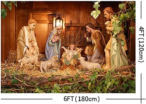 Yeele 6x4ft Doğuş Sahne Zemin Bebek İsa Yemlik Fotoğraf Arka Plan Kilise Resimleri Düğün Portre Noel Partisi Dekor