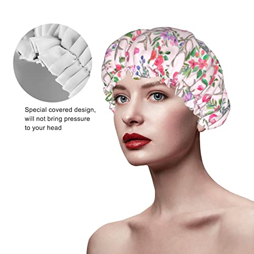Kadınlar Kullanımlık Streç Hem Saç Şapka Boynuzları Meme Kanseri Pembe Çift Katmanlar Su Geçirmez Duş Başlığı banyo