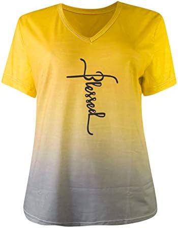 MIASHUI Kollu T Gömlek V Yaka Moda Mektup T - Shirt Kısa Gevşek Baskı Kazak Kollu Kadın kadın Bluz Spandex Gömlek