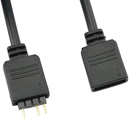 SJZBIN 3 adet Mikro Konnektör Adreslenebilir RGB Uzatma Kablosu 30 cm Siyah RGB Şerit 3Pin Uzatma Adaptörü