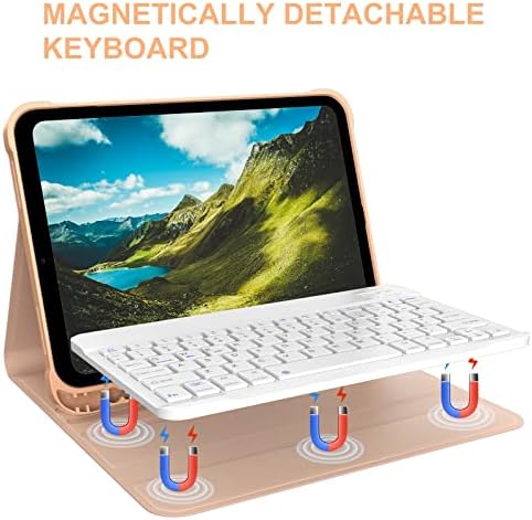 iPad 10. Nesil 10.9 inç 2022 için KVAGO Klavye Kılıfı, Çıkarılabilir Kablosuz, Bluetooth Klavye, Dahili Kalemlik,