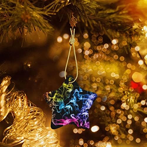 Noel Ağacını Süslemek için Renkli Duman 2022 Noel Seramik Kolye