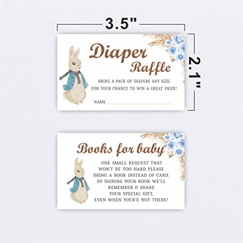 JCVUK Zarflı 25 Baby Shower Davetiye Seti, Bebek Bezi Çekiliş Biletleri ve Baby Shower Kitap İstek Kartları, Erkek
