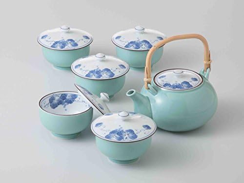 TOKYO MATCHA seçimi- [süper değer] Arita-yaki Porselen: Üzüm - Kyusu demlik ve japonya'dan kutu ile 5 çay bardağı