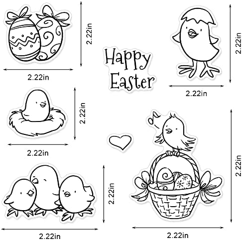 Mutlu Paskalya Yumurtaları Kart Yapımı ve Kağıt El Sanatları için Temizle Pullar, civciv Doğan Paskalya Kelimeler
