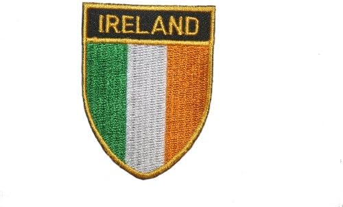 İrlanda Ülke Bayrağı OVAL KALKAN İşlemeli Demir on Patch Crest Rozeti 2X2 1/2 İnç .. Yeni