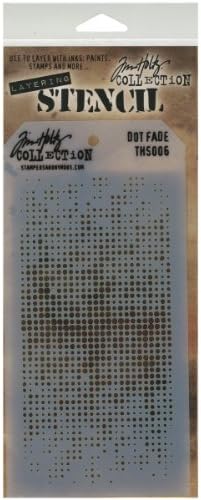 Damgalayıcılar Anonim Tim Holtz Katmanlı Şablon, 4,125 x 8,5 inç, Nokta Solması (THS-006)