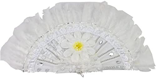 Abanico Decorativo Blanco-Dekoratif Beyaz El Fanı