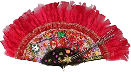 Abanico Decorativo Rojo-Dekoratif Kırmızı El Fanı