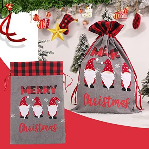 Noel Süsler Büyük Baskılı Harfler Bağlama hediye çantası Orman Erkekler hediye çantası Küçük Pamuk Çelenk 10 İnç