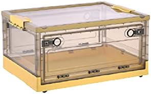 NC Katlanır kapaklı saklama kutusu şeffaf plastik saklama kutusu saplı saklama kutusu [Tan] Sarı Orta