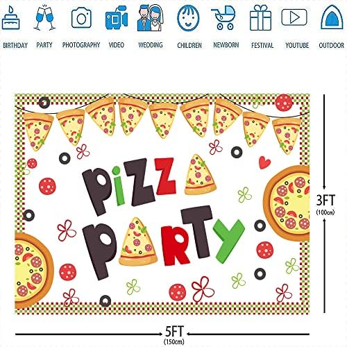 Ticuenicoa 5x3ft Pizza Parti Zemin Pişirme Tema Doğum Günü Fotoğraf Arka Plan Çocuklar Doğum Günü Partisi Zemin Aile
