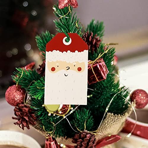 NUOBESTY Noel Kraft Kağıt Hediye Etiketleri ile Sicim Dize Şenlikli Hediye Kartları Noel Ağacı Dekorları 10 Tasarımlar