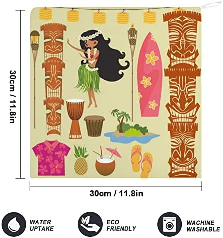 Luau Hawaii Kutup Davul Meşaleler Asılı el havluları Bulaşık Bezi Kuru Mendil Mutfak Banyo için Yumuşak Döngü ile