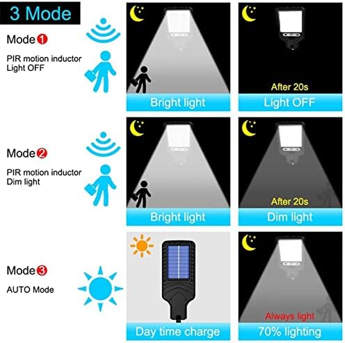 MORESEC Güneş sokak lambaları açık Su geçirmez Ip65 Güneş enerjili güneş ışıkları Uzaktan hareket sensörlü Da-wn ışıklarına