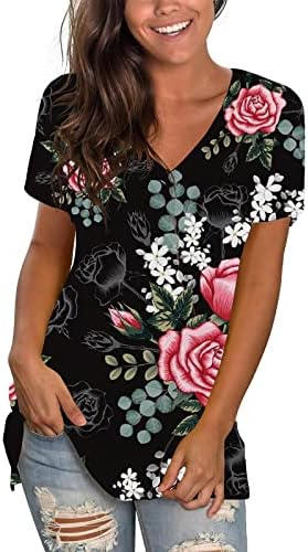 Bluz T Shirt Bayanlar Yaz Sonbahar Kısa Kollu Elbise Pamuk V Yaka Grafik Brunch Tee BC BC