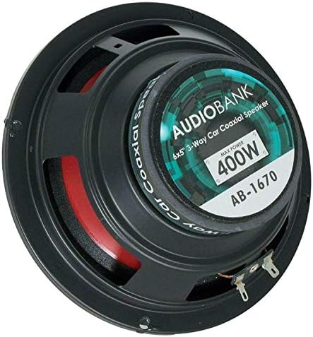 Audiobank 4X 6,5 İnç 800 Watt Tepe Gücü Toplam 3 Yollu Kırmızı Araç Ses Stereo Koaksiyel Hoparlörler Kauçuk Kaplı