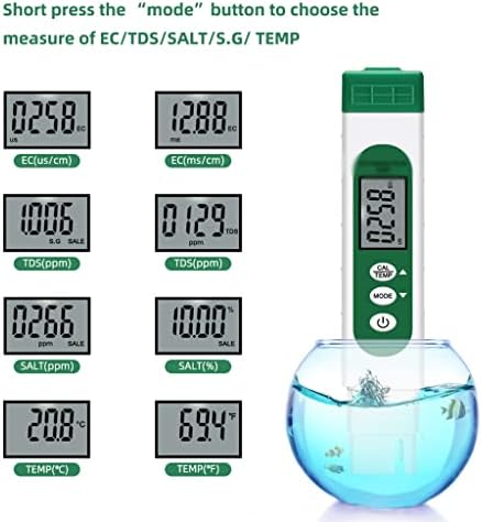 GHGHF 5 in 1 EC / TDS / Tuz / S. G / Sıcaklık Taşınabilir Dijital Su Kalitesi Test Cihazı Su Saflığı Sıcaklık PPM