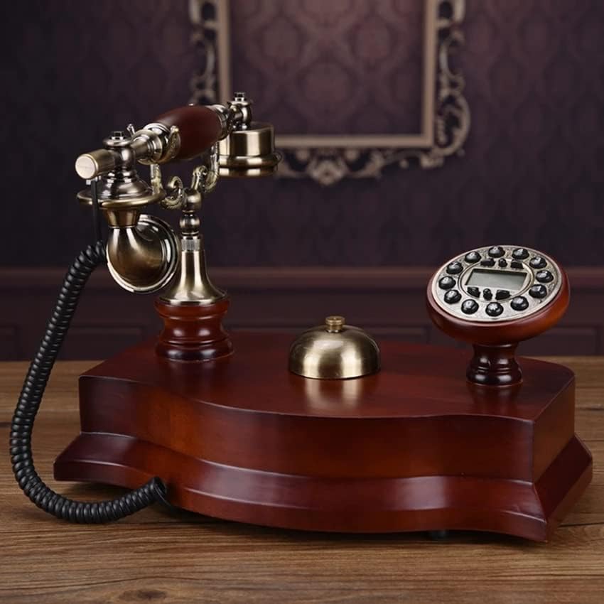 ZLXDP Antika Telefon Sabit Masif Ahşap Arayan Kimliği Telefon, Düğme Kadranı, arkadan aydınlatmalı Handsfree, Mekanik