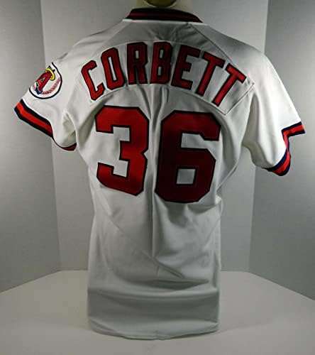 1989 California Angels Sherman Corbett 36 Oyunu Yayınlandı Beyaz Forma ASG Yaması 38-Oyun Kullanılmış MLB Formaları