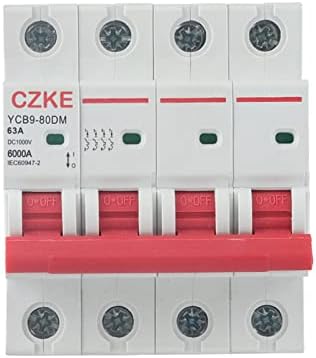 Fotovoltaik Sistem Güvenliği Koruması için Kullanılan UNCASO YCB9-80DM 4P 6kA DC 1000V DC Devre Kesici (Renk: 4P,