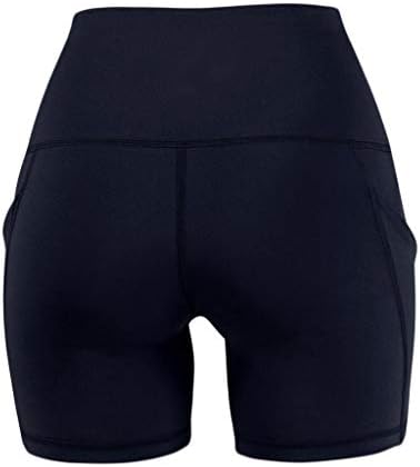 Spor Bayan Yoga Cep Şort Kalça Koşu Külot Yüksek Bel Streç Katı Yoga Patchwork Yoga Pantolon