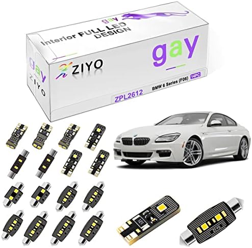 ZIYO ZPL2612 - (14 Ampuller) LED İç İşık Kiti Değiştirme BMW F06 6 Serisi Gran Coupe 2011-2017, 6000K Xenon Beyaz