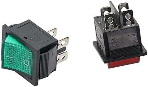 HİKOTA 1 pcs mandallama Rocker anahtarı güç anahtarı I/O 4/6 Pins ile ışık 16A 250VAC 20A 125VAC KCD4 (renk: 2, boyutu: