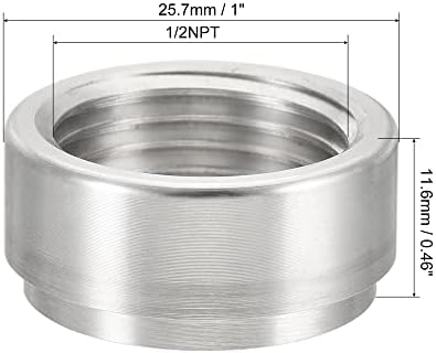 MECCANİXİTY Kaynak Uydurma Bung 1 / 2NPT Dişi Alüminyum alaşımlı boru Dişi Konnektör Gümüş Ton 2 adet