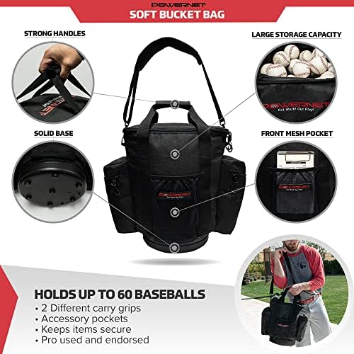PowerNet Manyetik Beyzbol Softbol Dizisi Koçluk Kurulu / Yumuşak Kova Topu Çantası Paketi