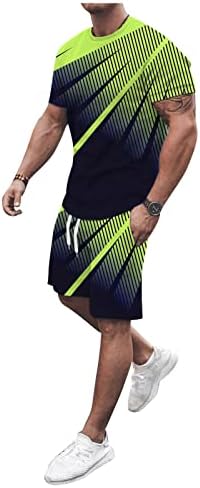 Zhensanguo Kıyafetler Erkekler için Erkek yaz giysileri Kısa Kollu Tee Gömlek ve Klasik Fit Spor şort takımı Eşofman