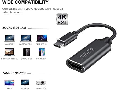 VOLT PLUS TECH HDMI 4K USB-C Kiti ile çalışır Dijital Tam 2160p, 60Hz Çıkışlı JBL Quantum 600 Profesyonel Adaptör