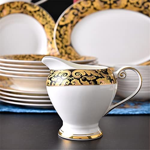 FGUIKZ 15 Adet Klasik Tarzı Seramik çay seti Altın Porselen İçecek Seti İkindi Çayı için 6 Kişi