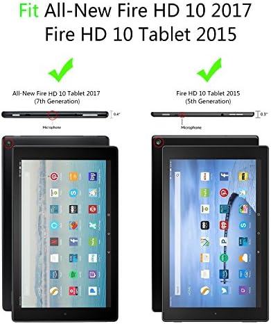 Kindle Fire HD 10 2017/2015 Kılıf, Kindle Fire HD 10 Tablet için Otomatik Uyku/Uyandırma Özellikli DİGİC Flip Koruyucu
