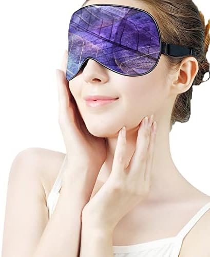 Mor Yapraklar Uyku Körü Körüne Maskesi Sevimli göz bandı Komik Gece Kapağı Ayarlanabilir Kayış ile Kadın Erkek için