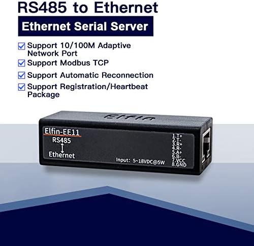 Seri Port RS485 Ethernet Dönüştürücü Elfin - EE11 IOT Veri İletimi için Destek TCP / İP Telnet Modbus TCP Protokolü