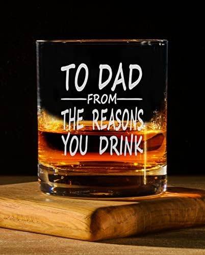 Sebeplerden Babaya CARVELİTA-11oz Oyulmuş Viski Bardağı-Baba için Doğum Günü Hediyeleri-Babalar Günü Hediyeleri-Komik