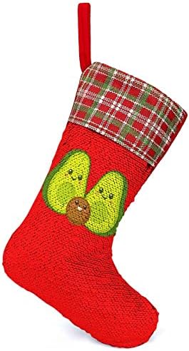 Sevimli Avokado Aile Pullu Noel Tatili Çorap Geri Dönüşümlü Renk Değiştirme Büyülü Stok Noel Ağacı Şömine Asılı Çorap